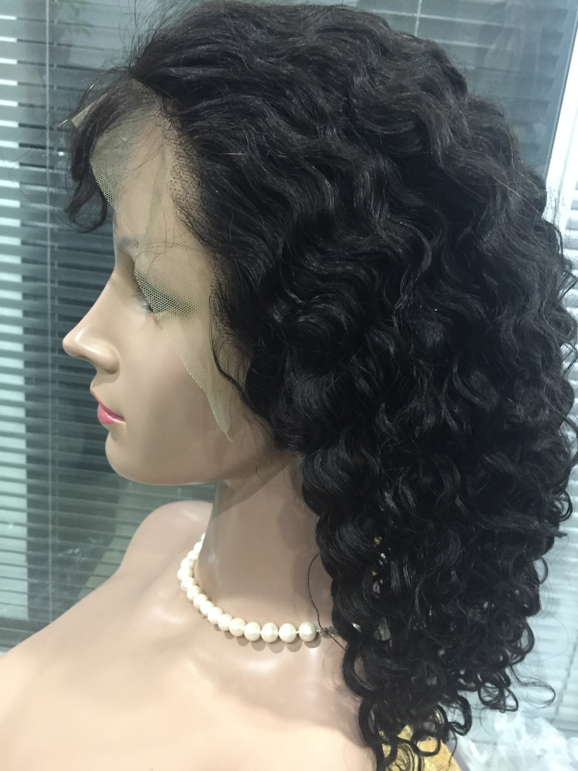 Lace front wigs deep curl 18inch virgin hair wigs YL165